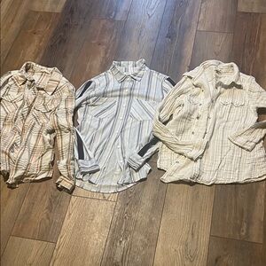 XS/S western Set of Three Striped Button-Up and snap Shirts